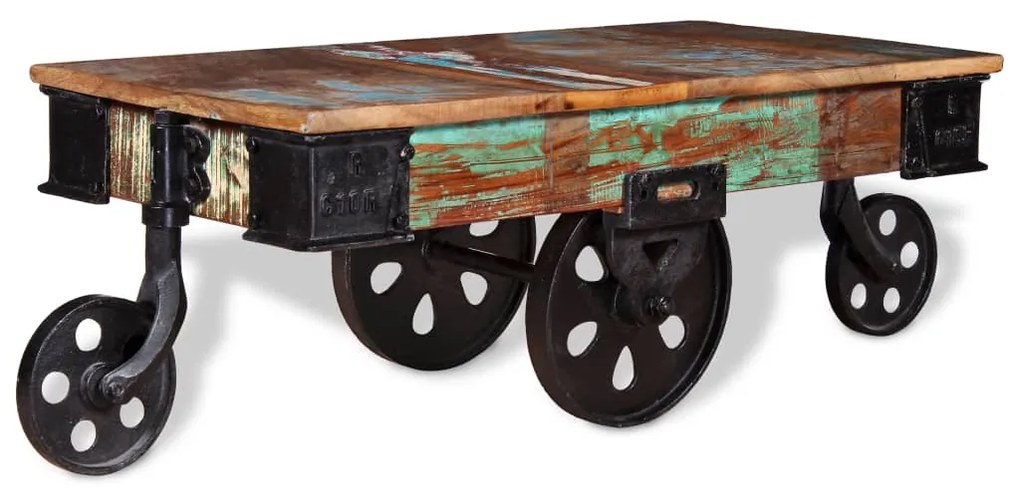 vidaXL Mesa de centro madeira recuperada 90x45x35 cm