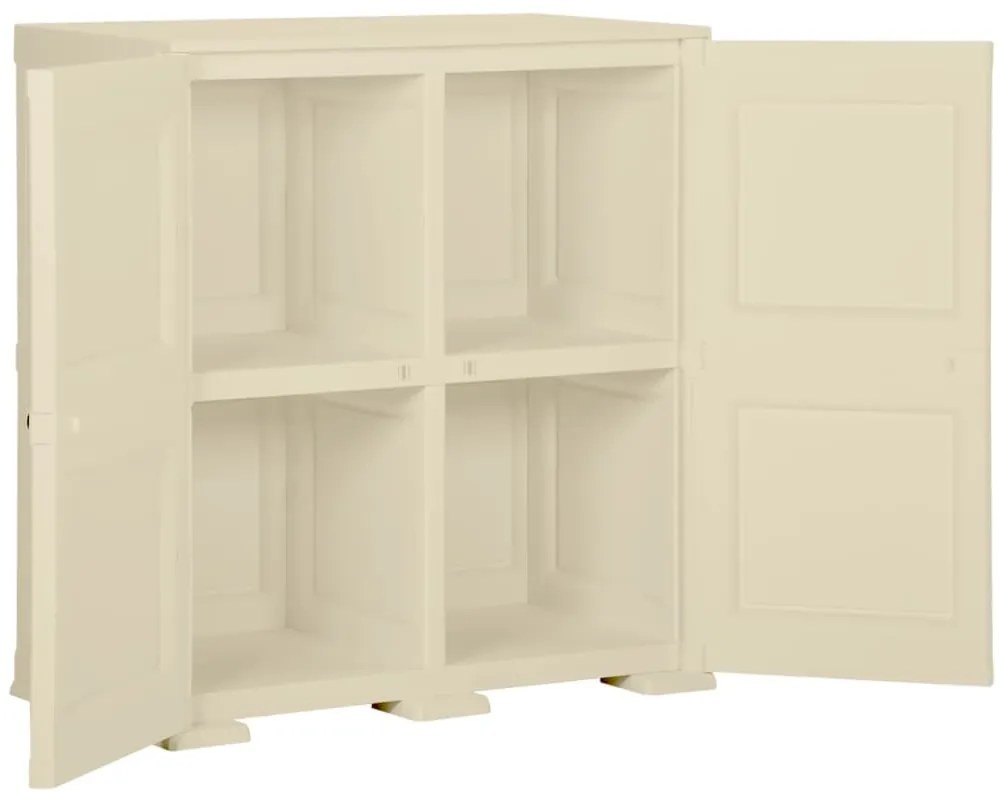 Armário de plástico 79x43x85,5 cm design de madeira branco nata