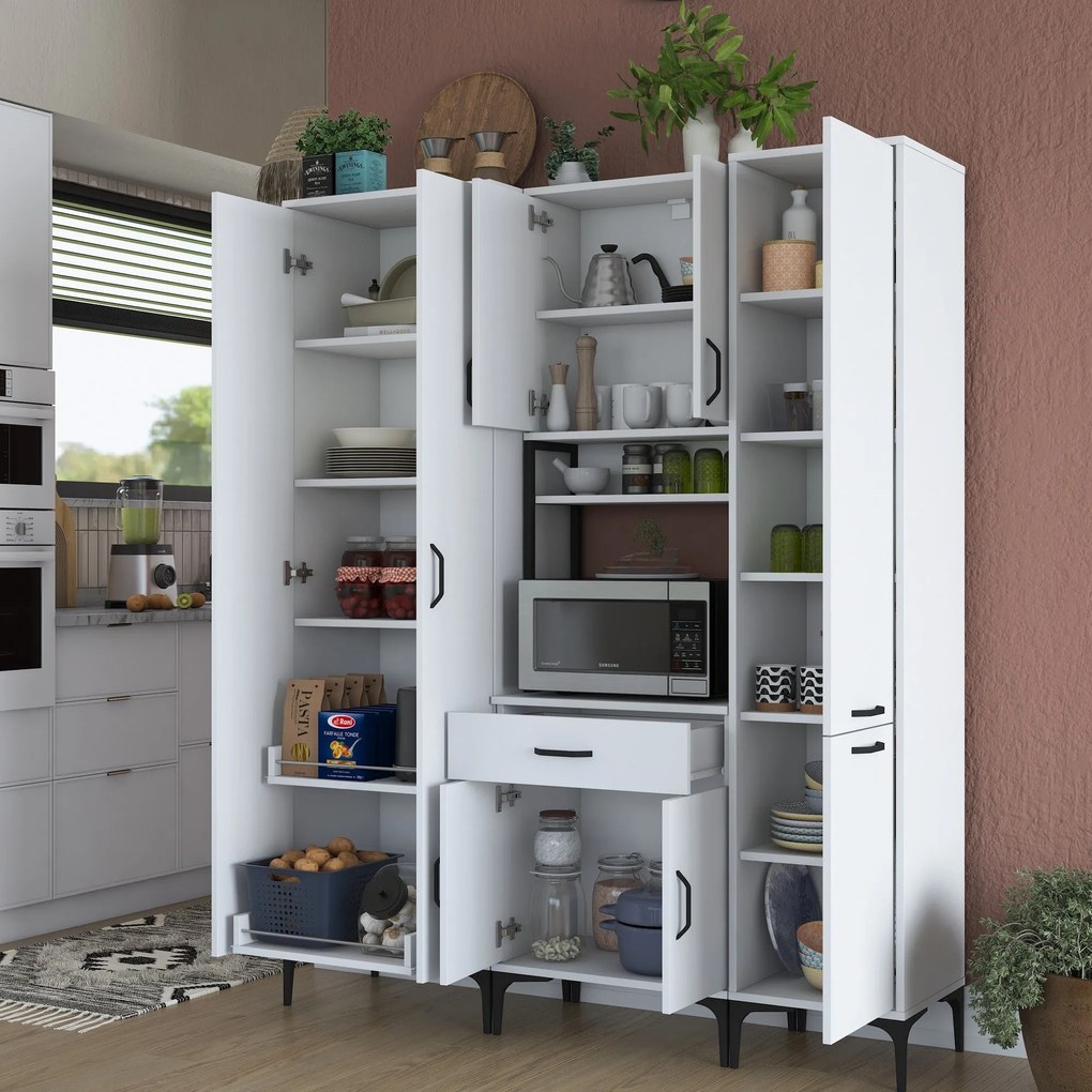 Armário Alto de Cozinha "Stella " - Branco - Design Moderno