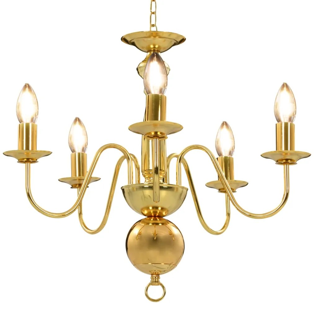 Lustre de 5 lâmpadas E14 dourado