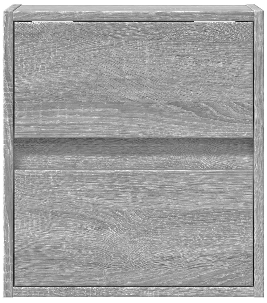 Móvel de parede p/ TV c/ luzes LED 41x31x45 cm cinzento sonoma