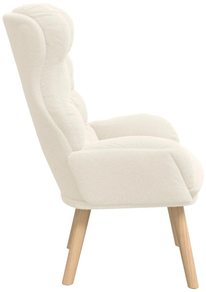 Poltrona Relaxante vidaXL Creme em Tecido Parecido com Lã