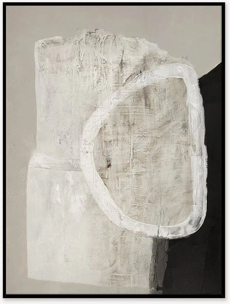 Quadro em tela pintado à mão emoldurado White Stone