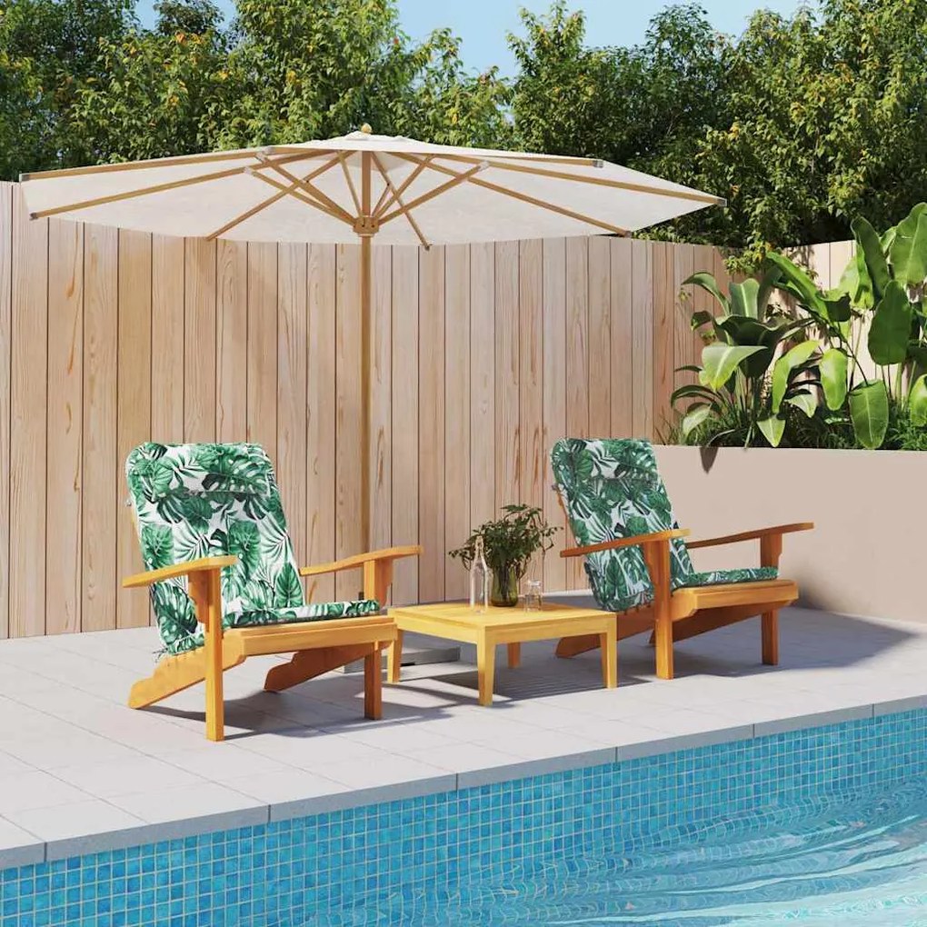 vidaXL Almofadas de cadeira 2 pcs Padrão de Folhas 58 x 77 x 4,5 cm