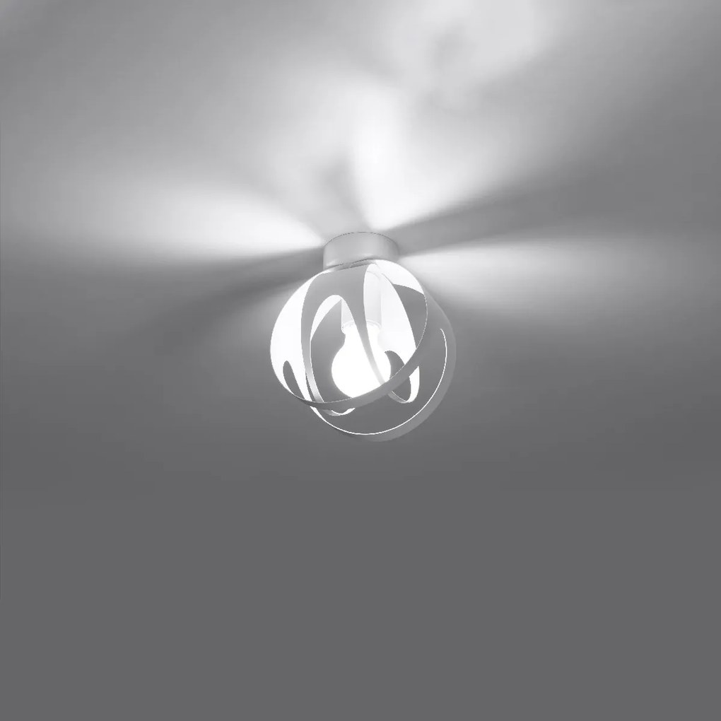 Aplique Candeeiro de Teto em AÇO TULOS 1 Lampâda Branco