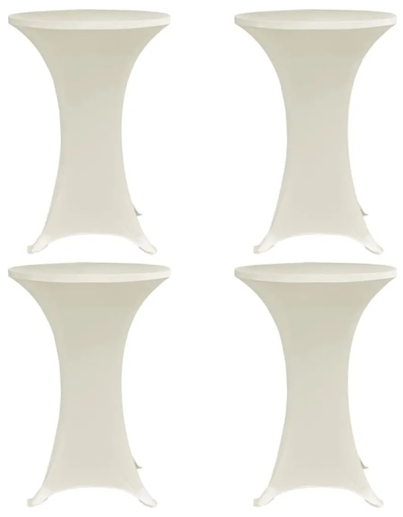 vidaXL Capa para mesa de pé elástica Ø60 cm 4 pcs cor creme