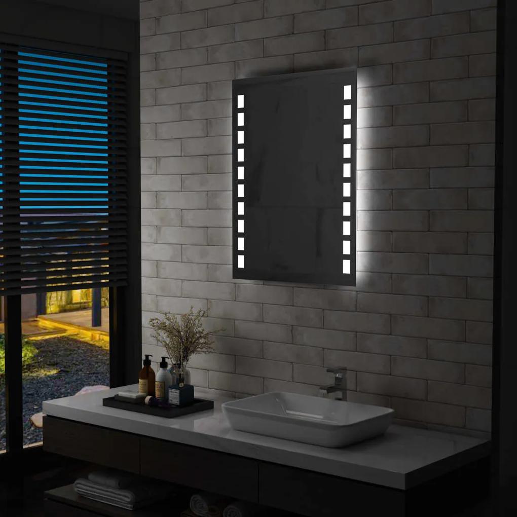 144697 vidaXL Espelho de parede LED para casa de banho 60x80 cm