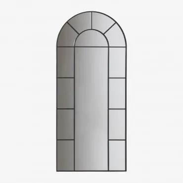 Espelho de parede em metal com efeito janela (180x80 cm) Diana Preto - Sklum
