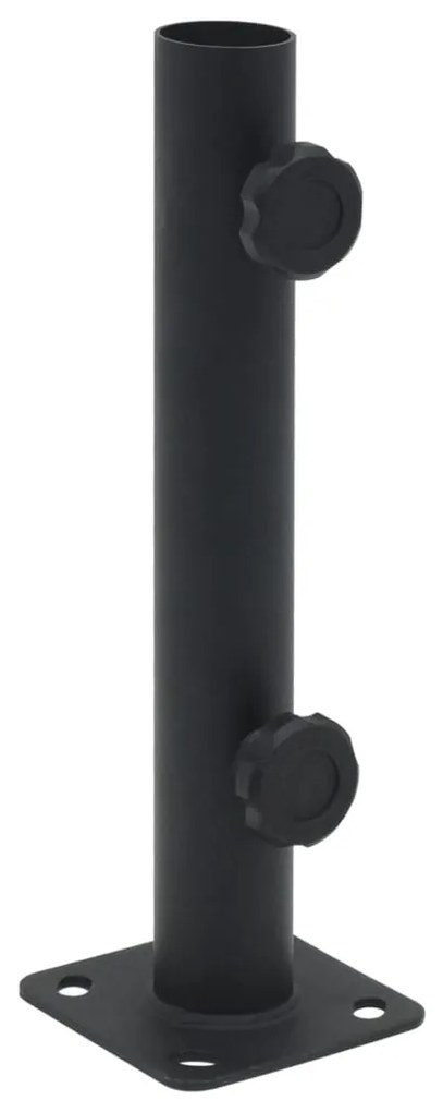 Base de guarda-sol para poste de Ø32/34/38 mm aço preto fosco