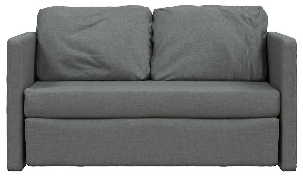 Sofá-cama sem pés 112x174x55 cm tecido cinzento-escuro