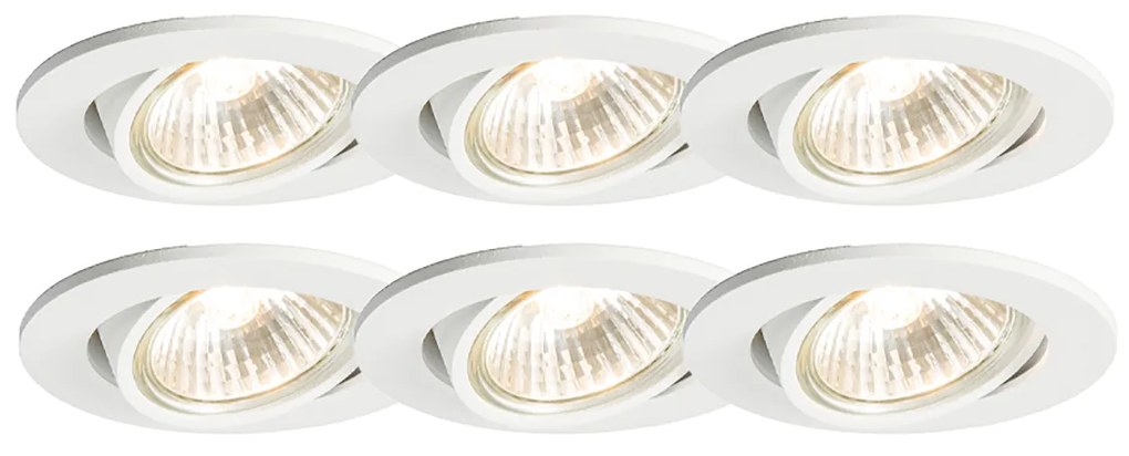 Conjunto de 6 focos embutidos brancos inclináveis - Cisco