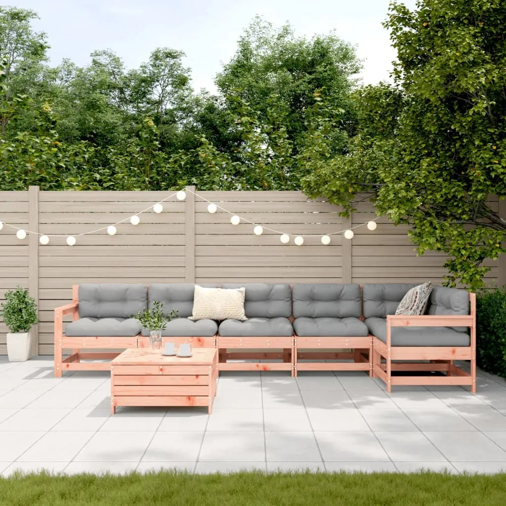 7 pcs conjunto sofás jardim madeira abeto-de-douglas