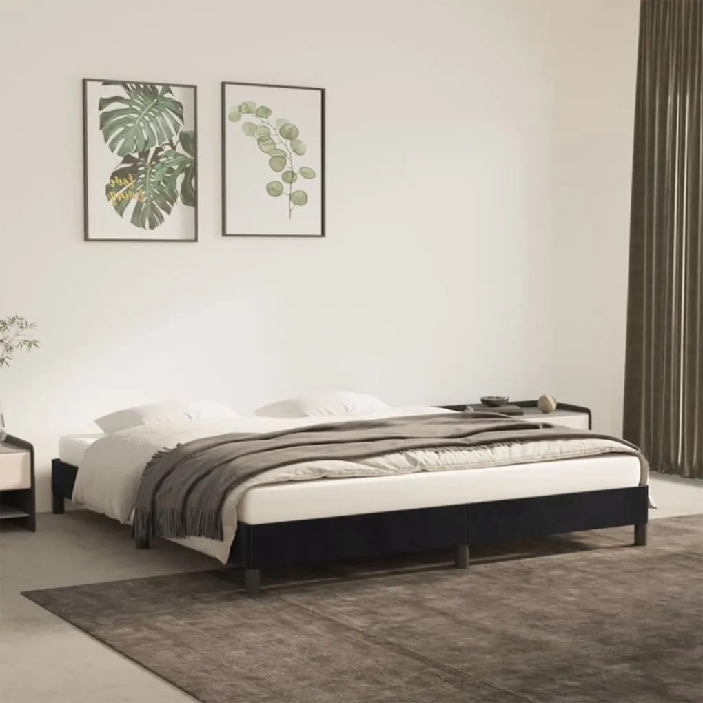vidaXL Estrutura de cama sem colchão 180x200 cm veludo preto
