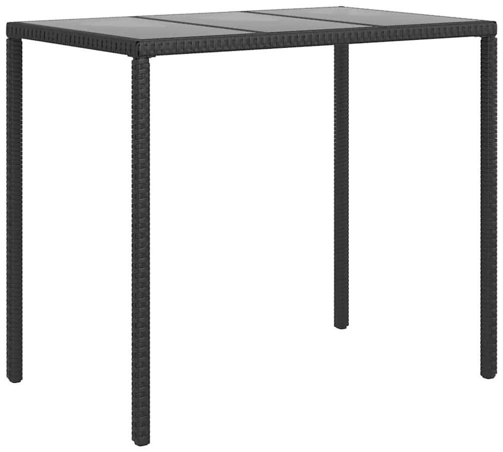 6 pcs conjunto lounge de jardim c/ almofadões vime PE preto