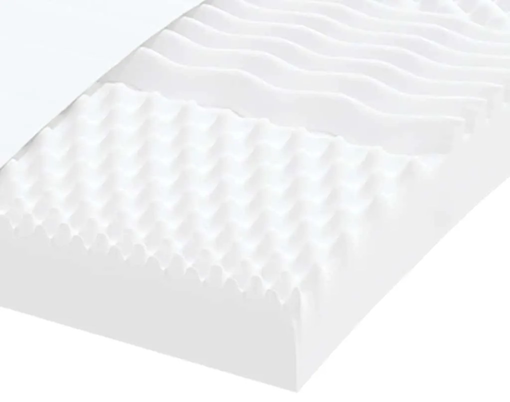 Colchão de espuma 80x210 cm 7 zonas dureza 20 ILD branco