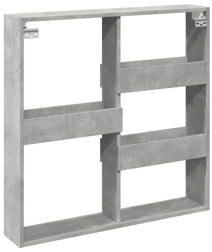 Armário parede 80x15x80cm derivados de madeira cinzento cimento