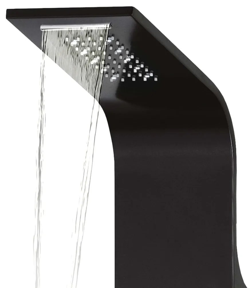 Coluna de duche em alumínio 20x44x130 cm preto