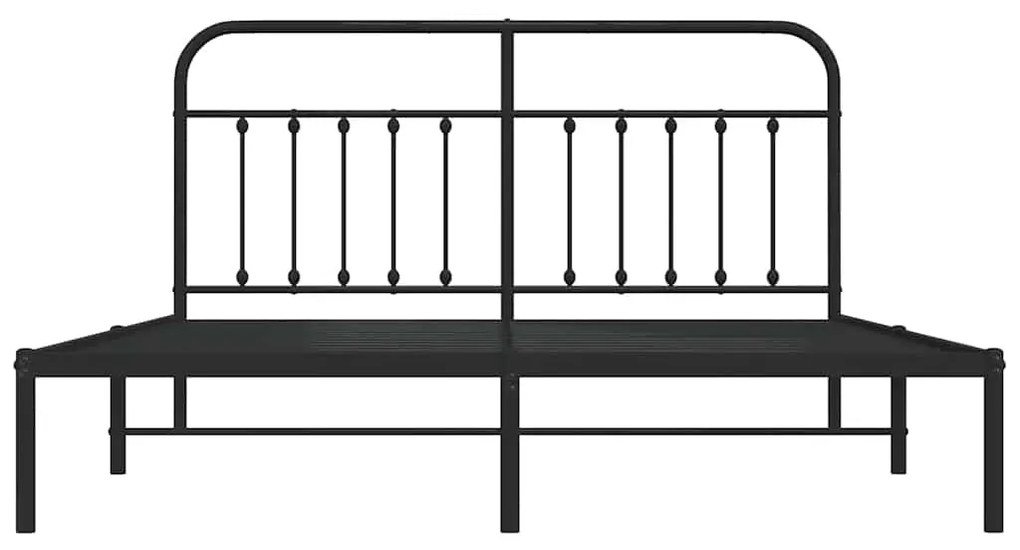 Estrutura de cama com cabeceira 183x213 cm metal preto
