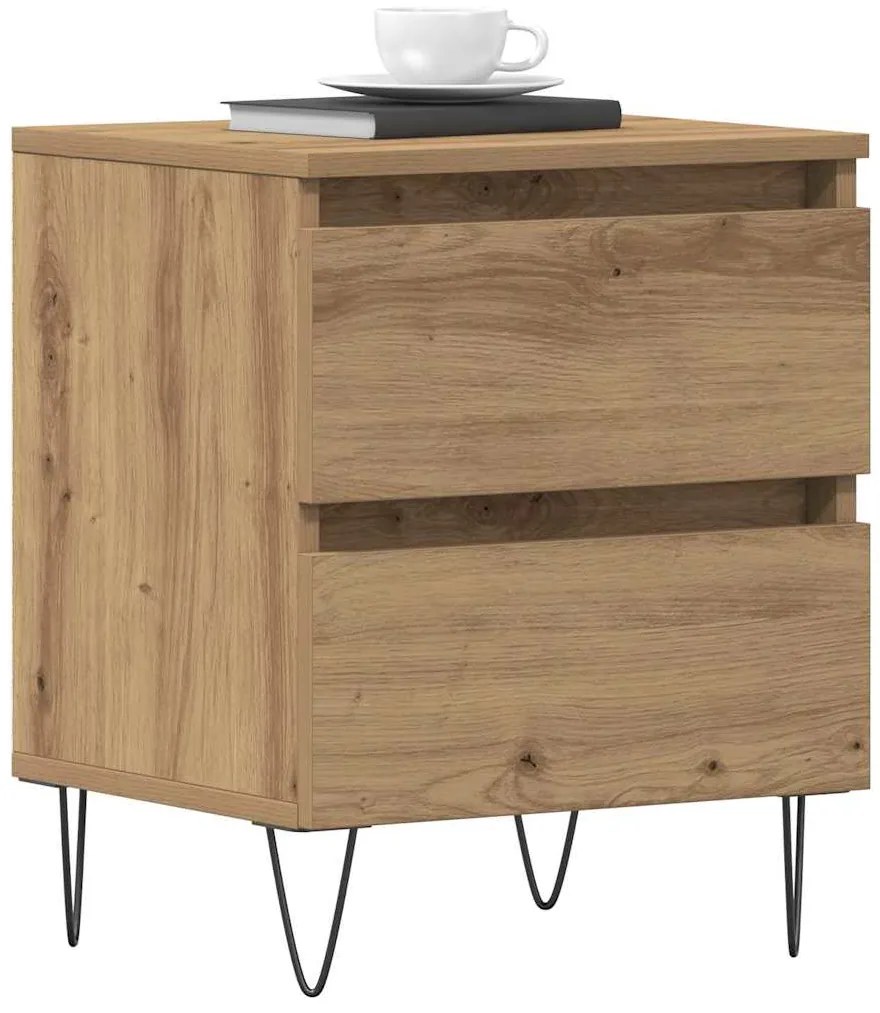 Cabeceira de Cama vidaXL Carvalho Artisan 40x35x50 cm Madeira de Engen