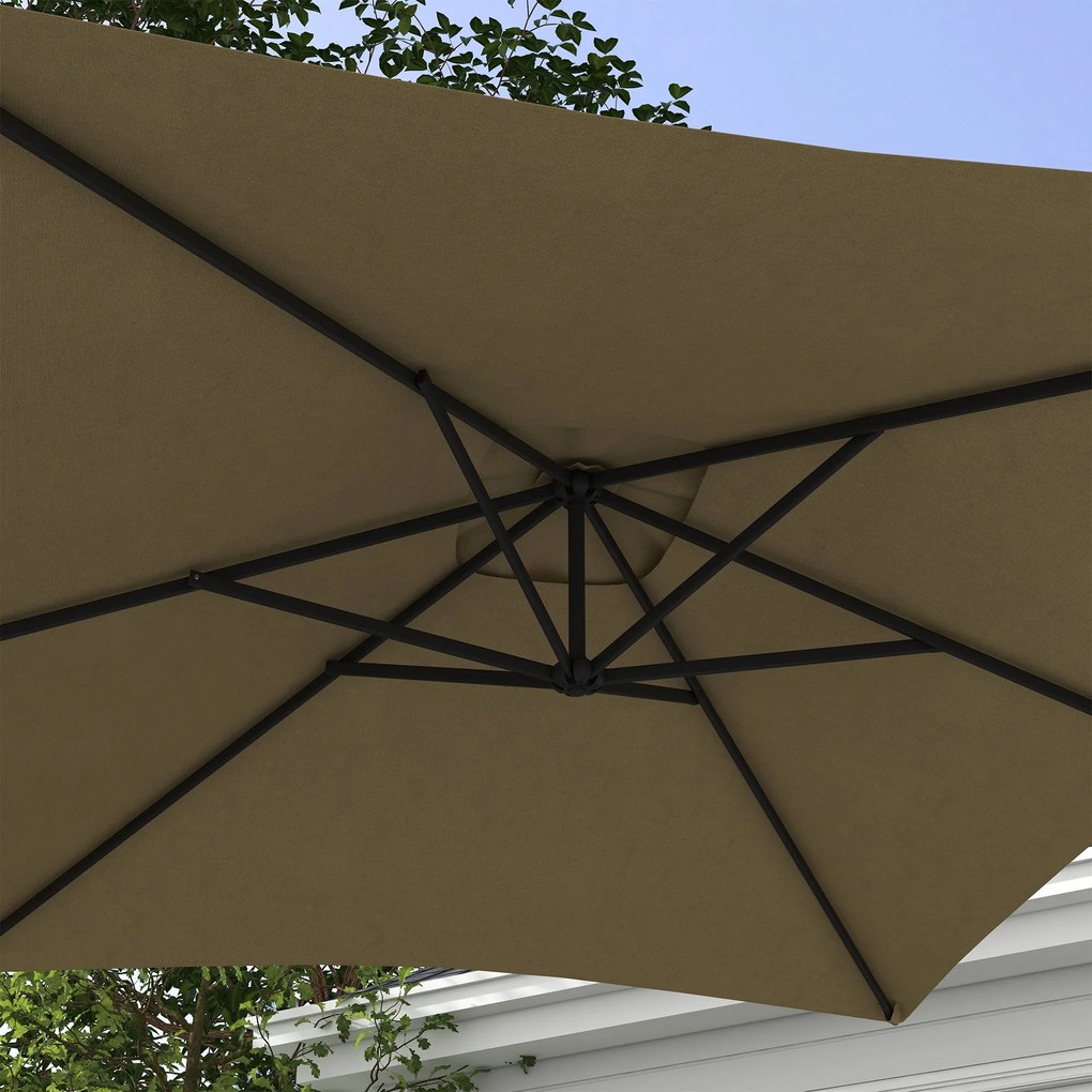 Chapéu de Sol Excêntrico 294x193 cm Chapéu de Sol de Jardim com Base C