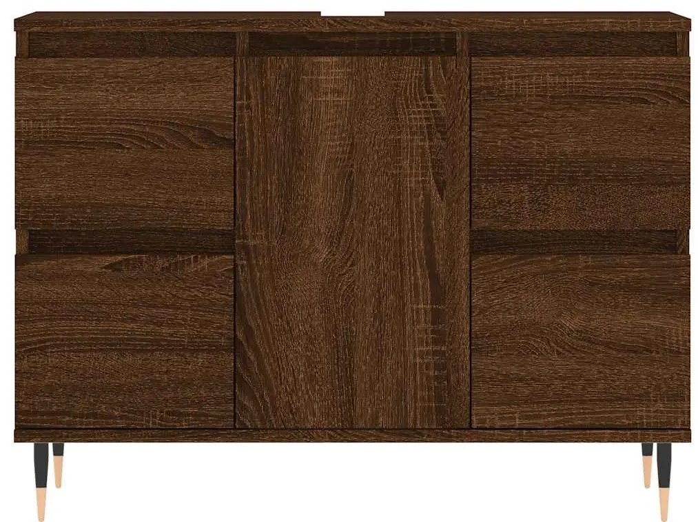 Armário casa banho 80x33x60 cm deriv.madeira carvalho castanho