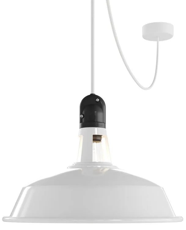Luminária pendente para exterior EIVA com abajur cabo têxtil de 5 m descentralizador rosa de teto e suporte de lâmpada IP65 à prova d'água - Verde / Sim