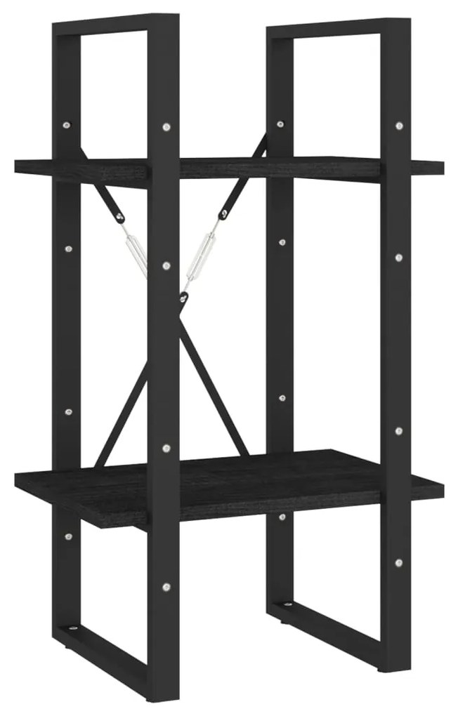 Estante com 5 prateleiras 40x30x175 cm madeira de pinho preto