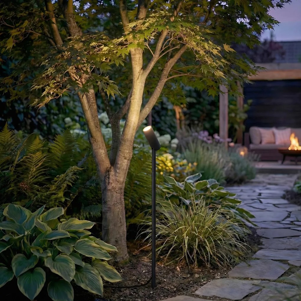 Foco preto 80cm incl. LED ajustável IP65 incl. Cabo e ficha - Carl