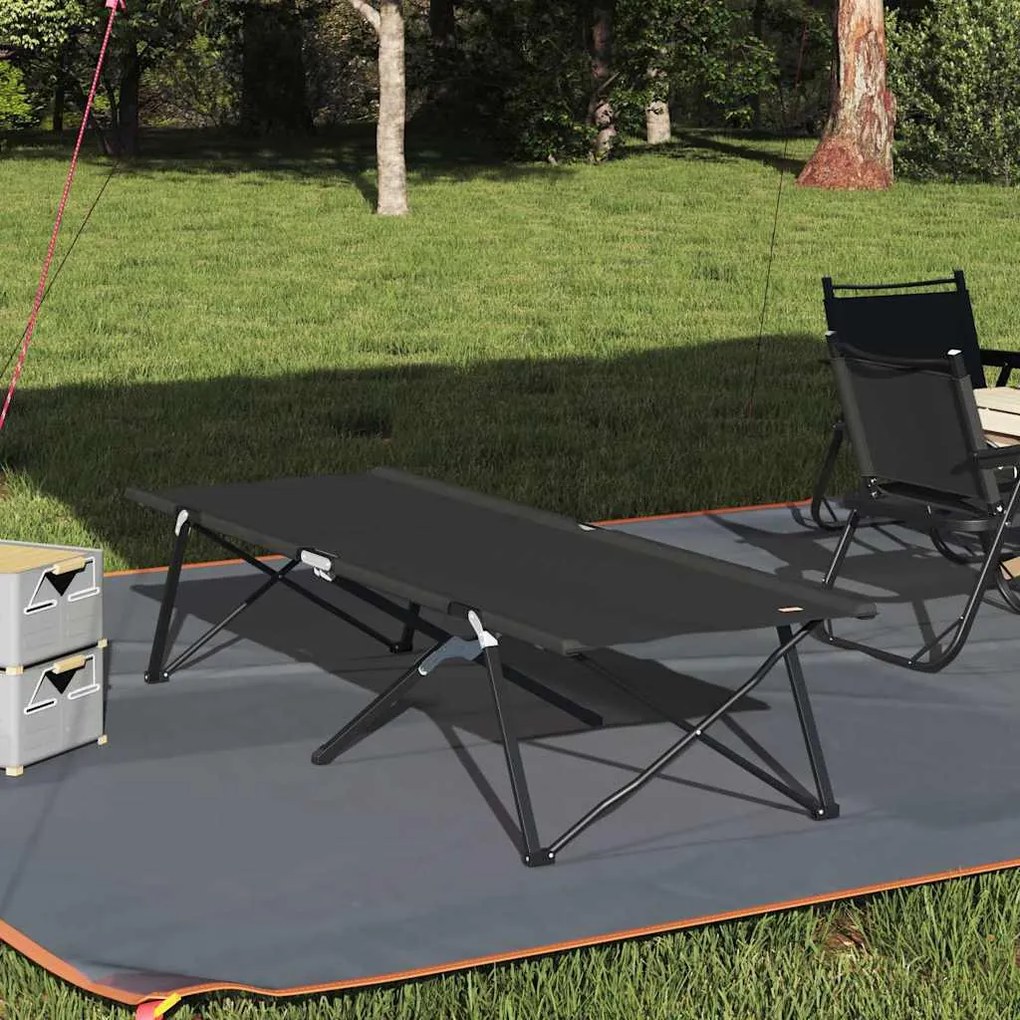 vidaXL Cama dobrável com bolsa de transporte, preta, em tecido Oxford 600D