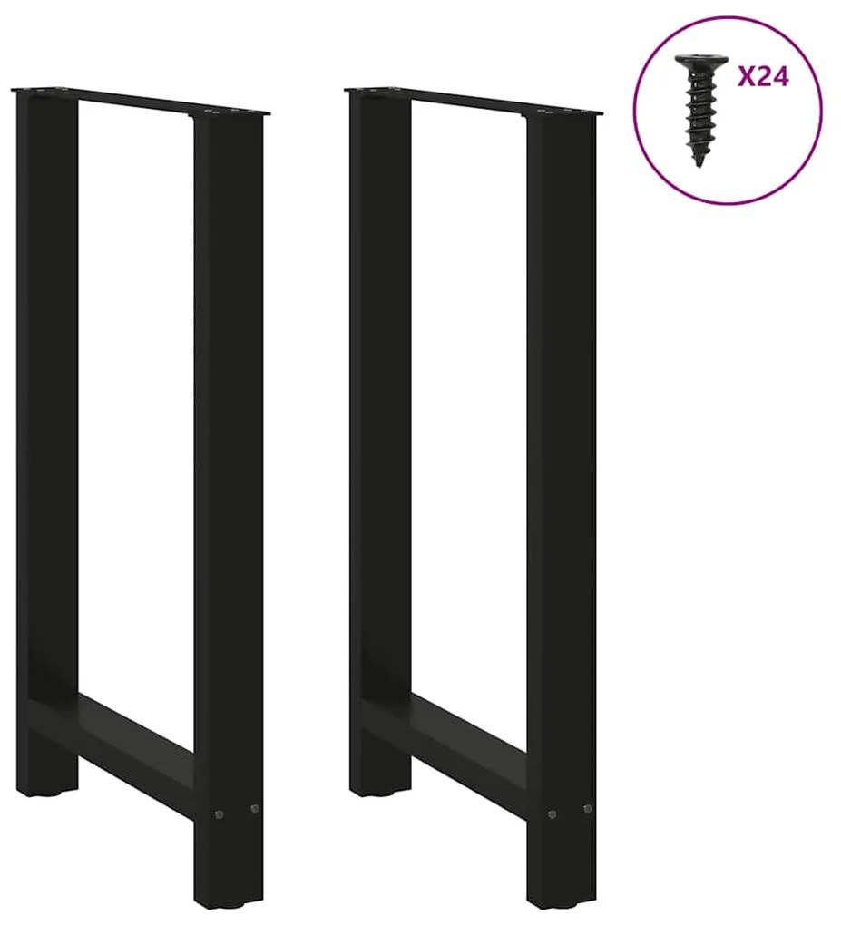 Pés para mesa de bar pretos 2 peças 60x(100-101) cm aço