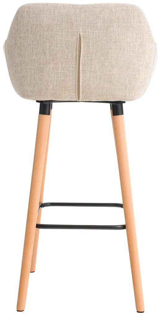 Banco de bar Grant em tecido e com estrutura de Cor Natural 55 x 99 x 46 cm Creme