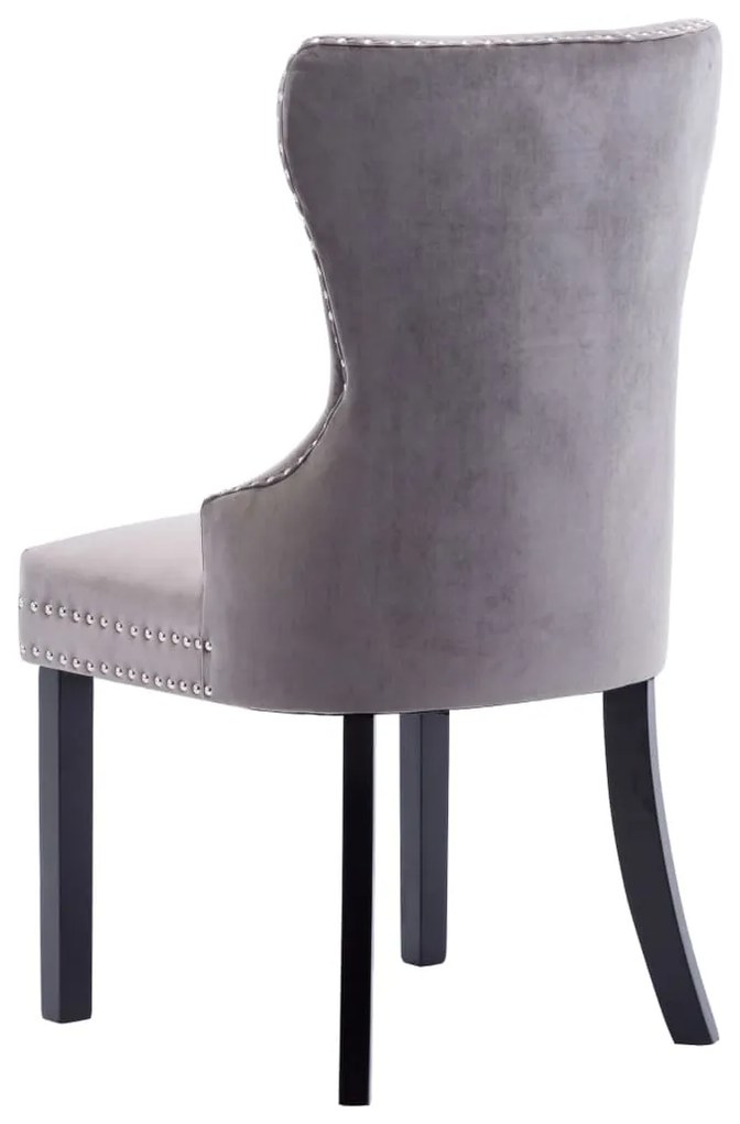 Cadeiras de jantar 2 pcs veludo cinzento