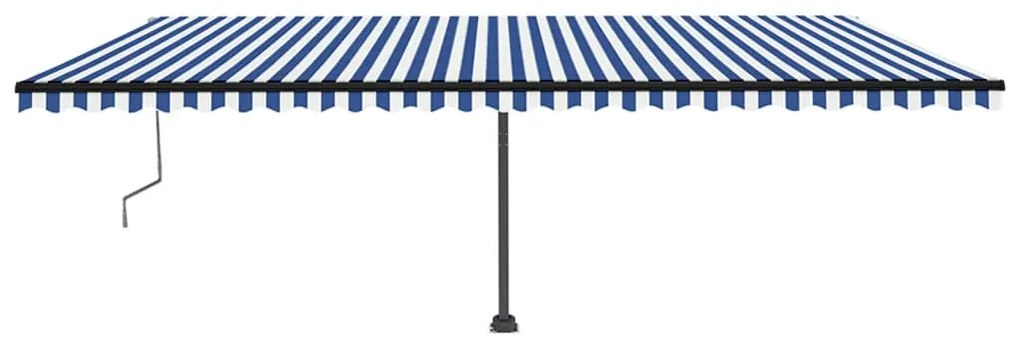 Toldo automático independente 600x350 cm azul e branco