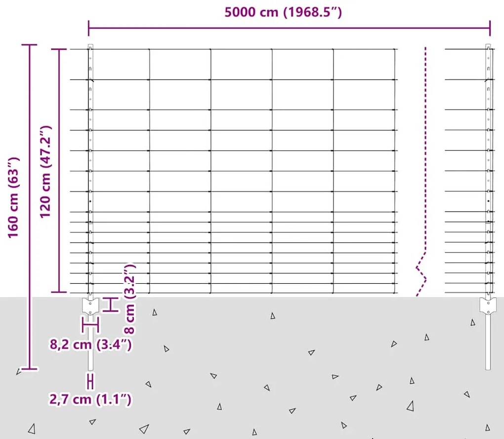 Postes de Cerca 22 pcs U-Channel 120 cm Aço Galvanizado