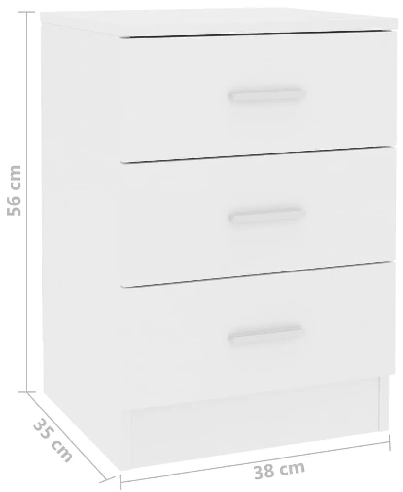 Mesa de cabeceira 38x35x56 cm contraplacado branco