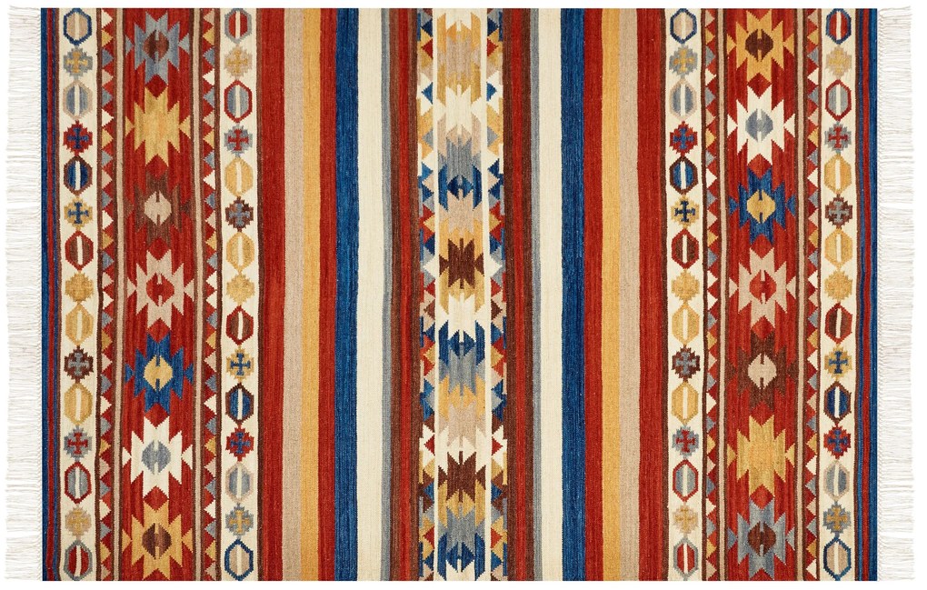 Tapete Kilim em lã multicolor 160 x 230 cm JRARAT Beliani