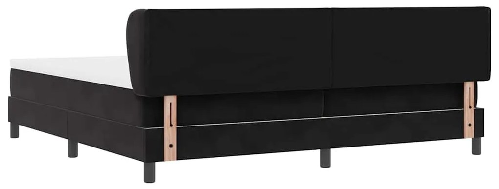Cama Box Spring vidaXL com Colchão Preto 200x200 cm em Veludo