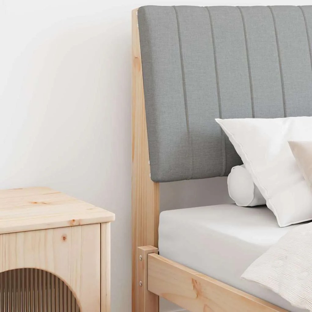 vidaXL Cabeceira estofada Cinzento-claro 90 cm