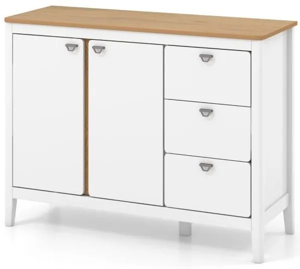 Cômoda moderna com 6 gavetas, armário de armazenamento doméstico, aparador, branco
