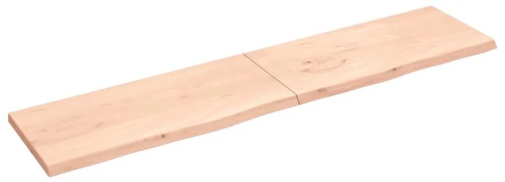 Prateleira de parede 220x50x(2-4)cm carvalho maciço não tratado