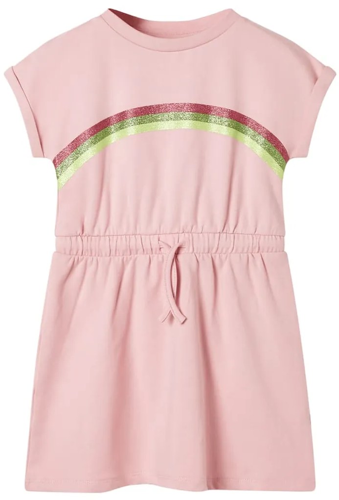 Vestido de criança com cordão rosa-claro 116
