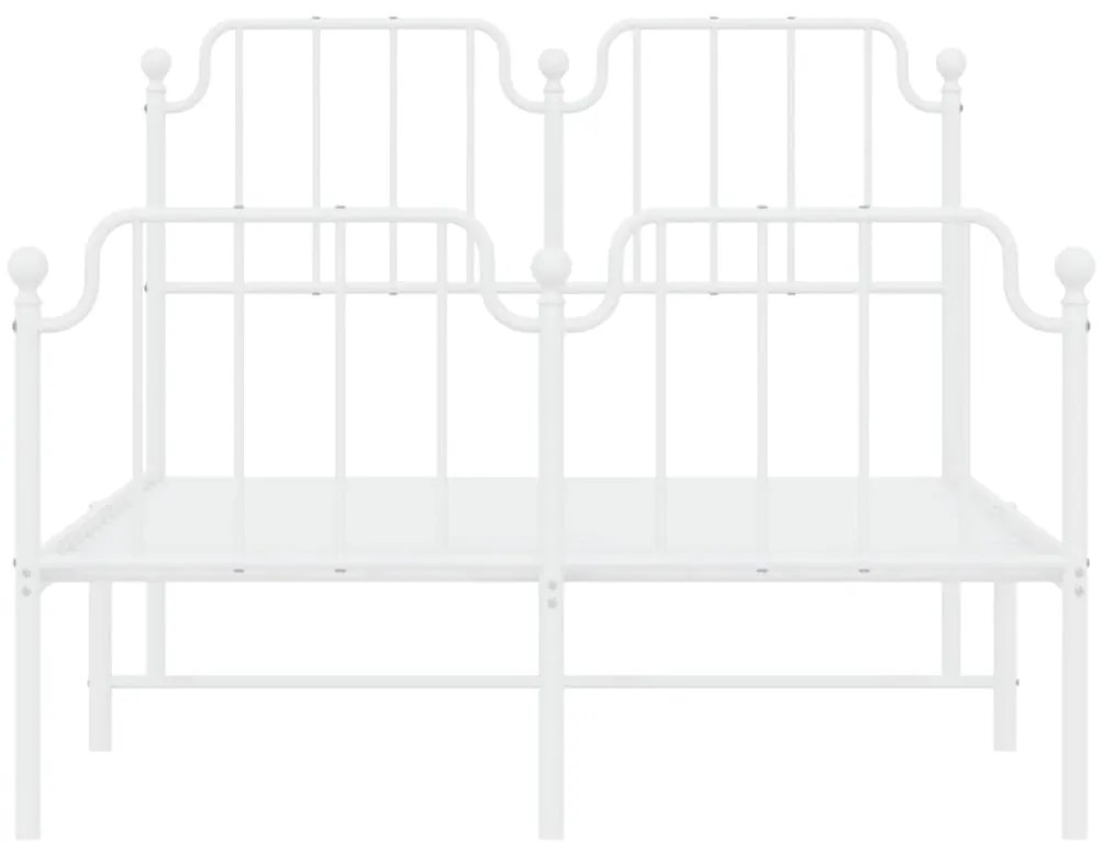 Estrutura de cama com cabeceira e pés 120x200 cm metal branco