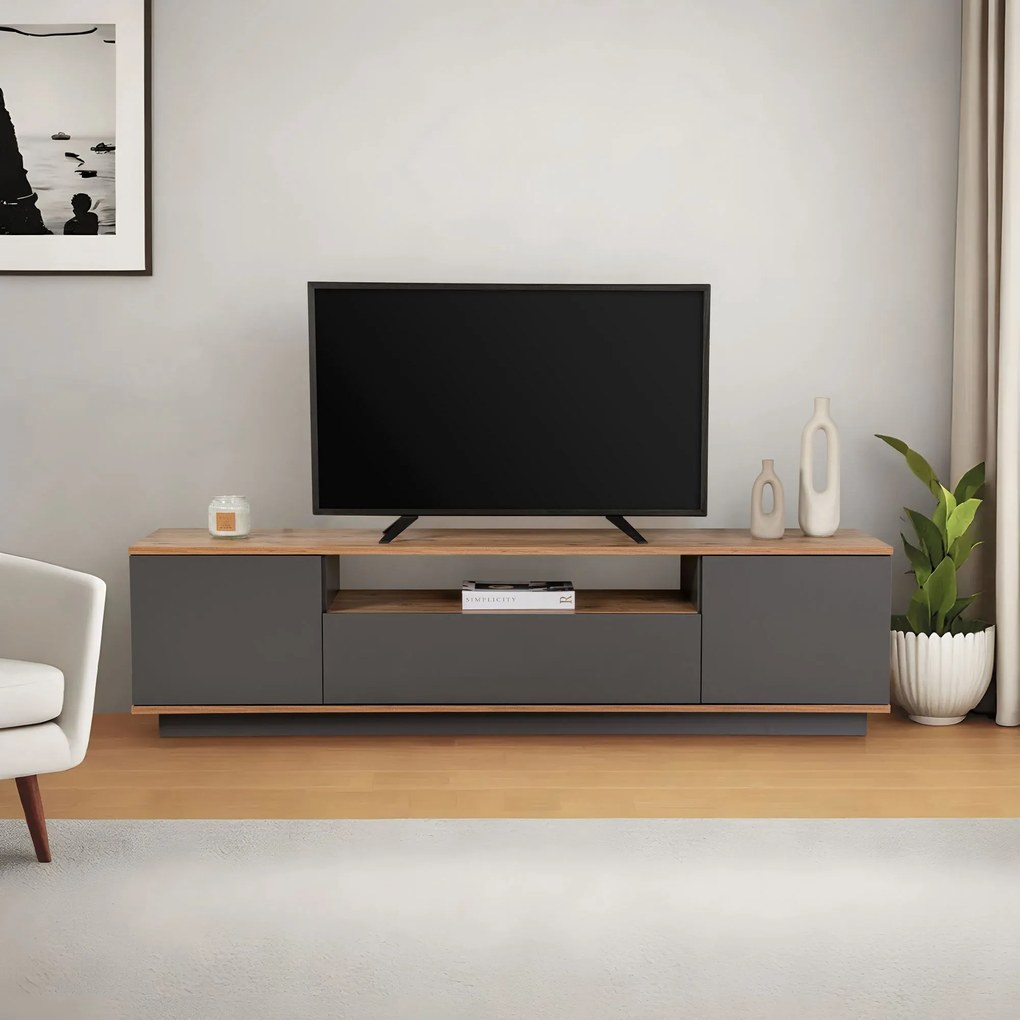 Móvel TV Veramıont – Antracite e Pinho Atlântico – 180x44,6x44,5 cm