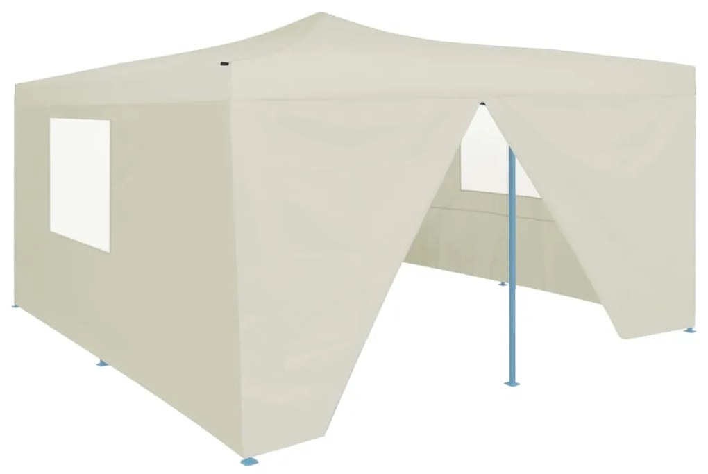 vidaXL Tenda dobrável com 4 paredes laterais 5x5 m creme