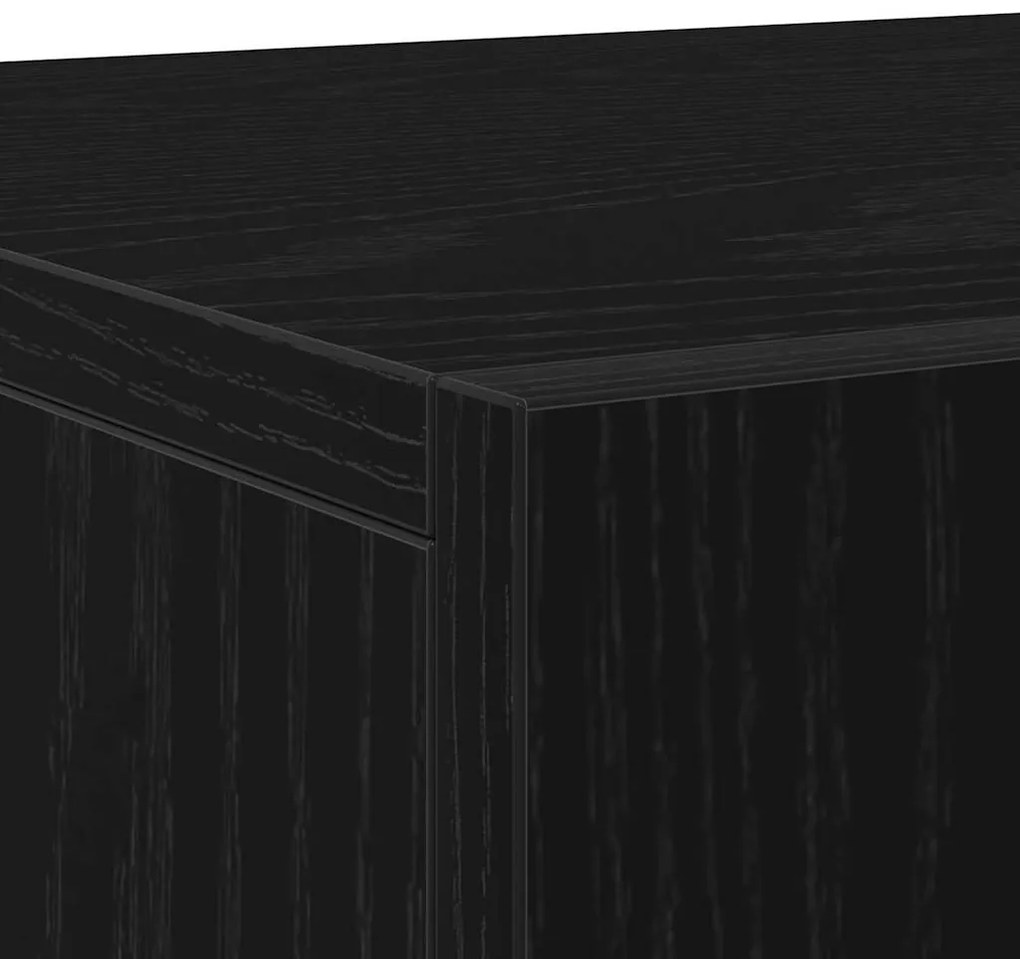 Sideboard vidaXL com 3 portas em Carvalho Preto 90x34x80 cm em Madeira