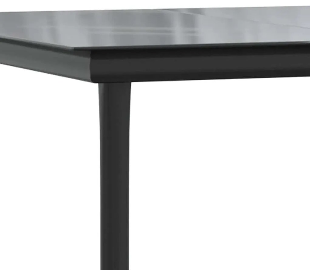 Conjunto jantar jardim 9 peças vidro vime PE castanho