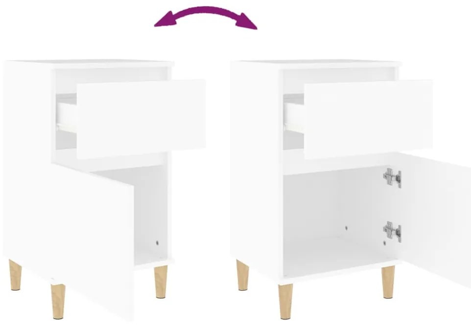 Mesa de cabeceira 40x35x70 cm branco