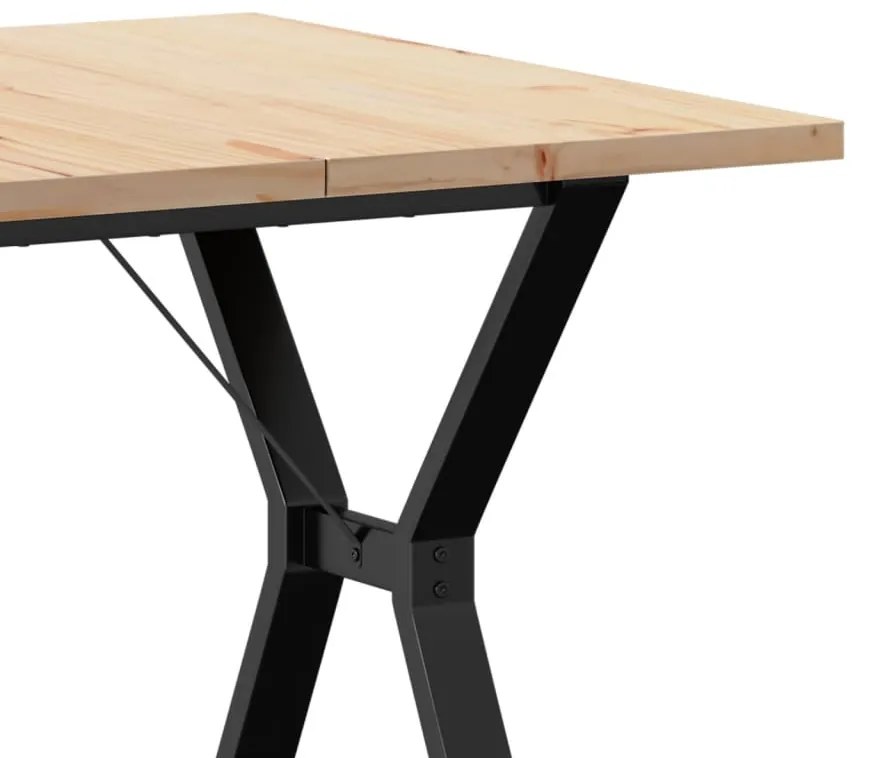 Mesa de jantar estrutura em Y 80x80x75,5 cm pinho/aço