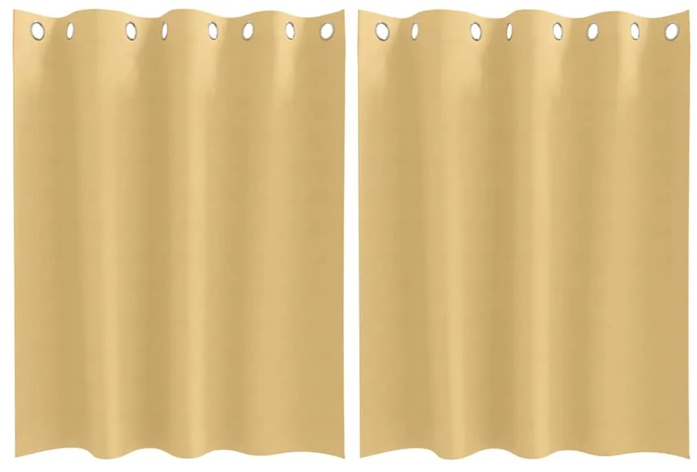 Cortinas com cortinas 2 pcs Bege 140 x 140 cm Poliéster