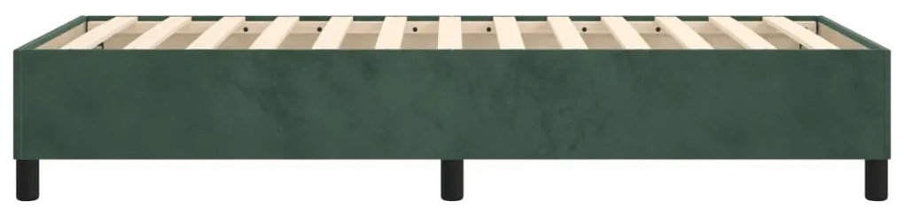 Estrutura de cama sem colchão 100x200 cm veludo verde-escuro